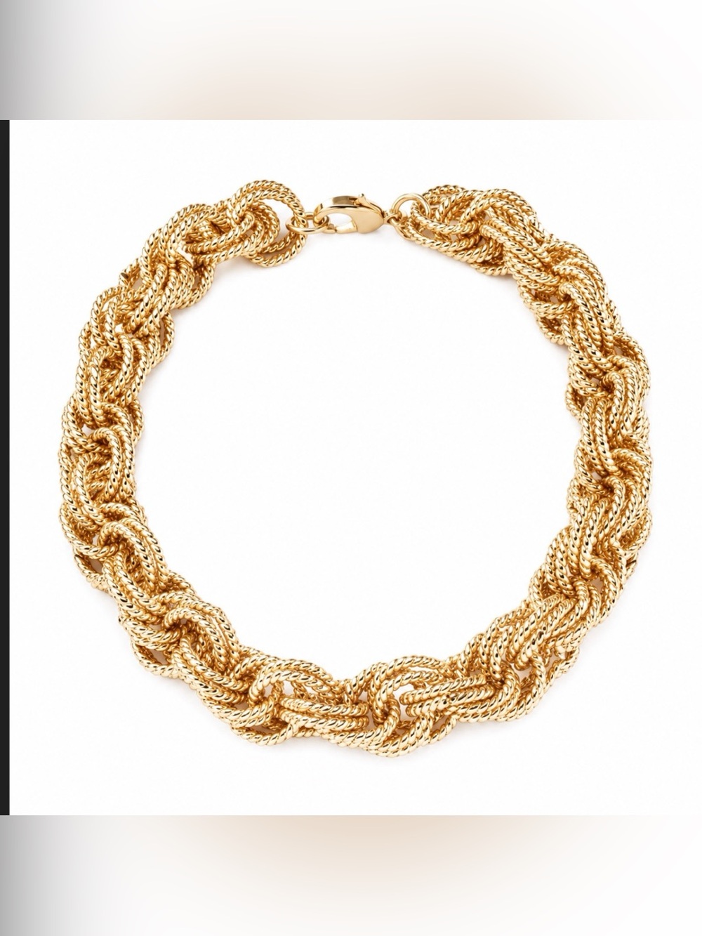 Erwin Pearl Signature Gold Tone Braided Necklace Vintage Elegance